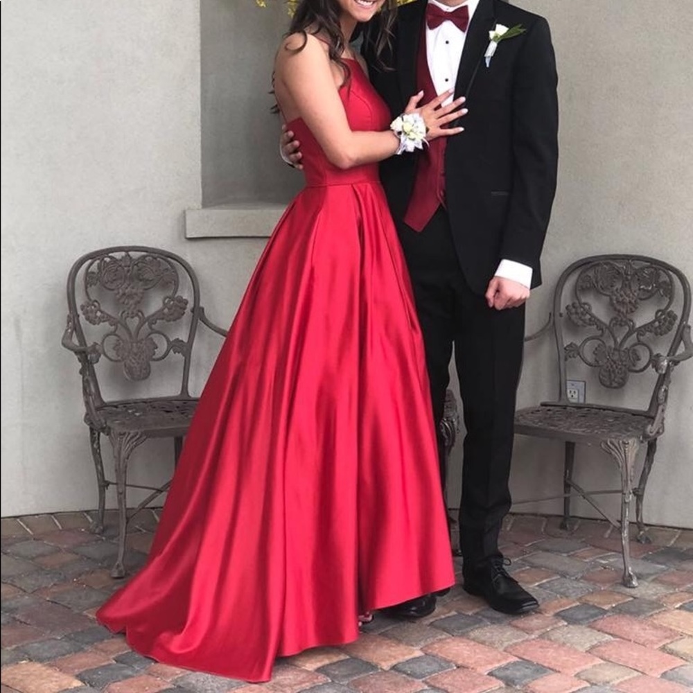 Red Prom Dress - Betsy Adam Ballgown